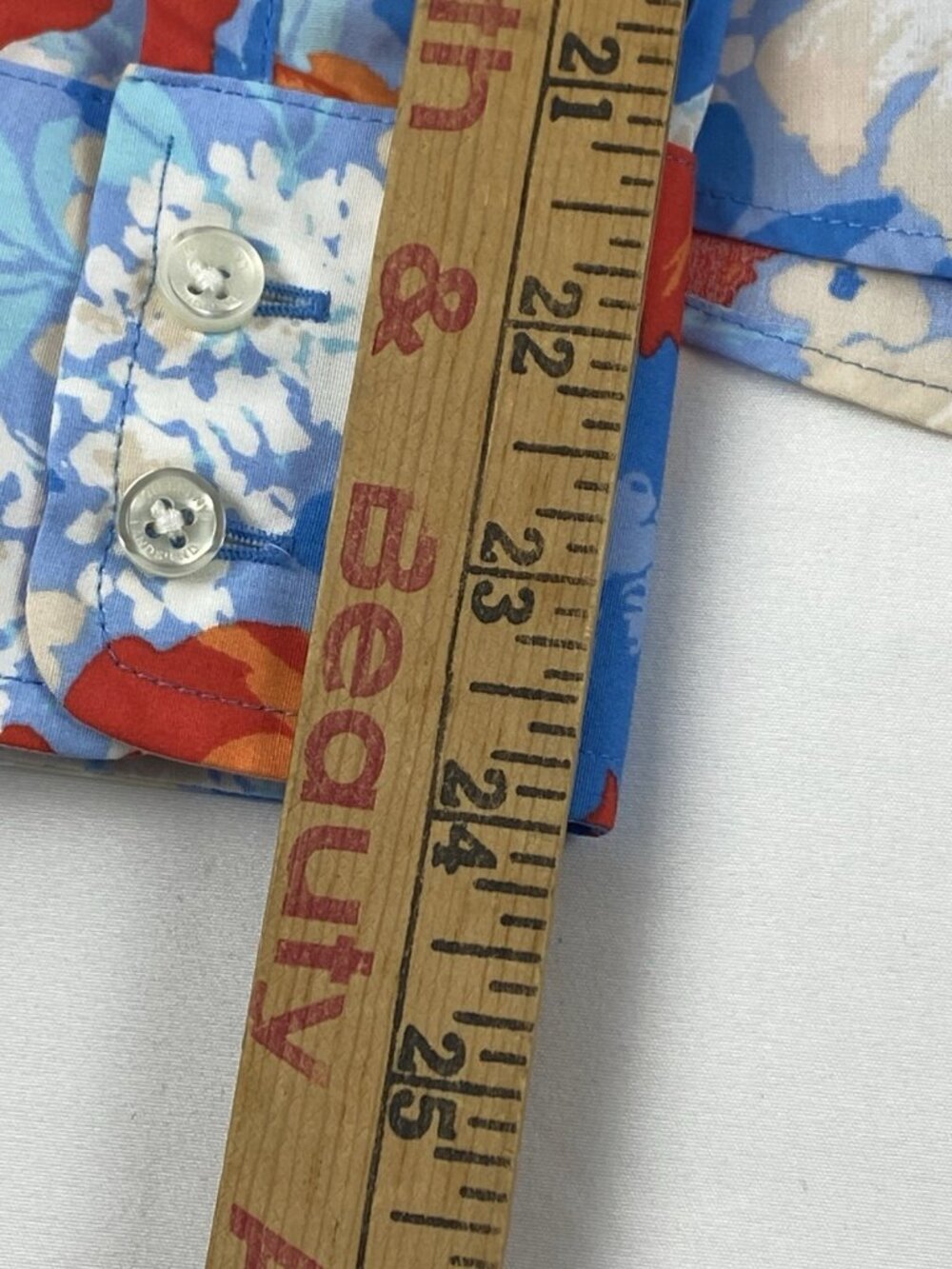 Lands End Size 2 No Iron Supima Cotton Blue Tangerine Zest Floral Button-Up Top - Picture 13 of 13